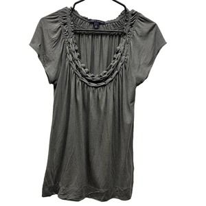 Banana Republic | Olive Green Braided Short Sleeve Shirt | Size Small